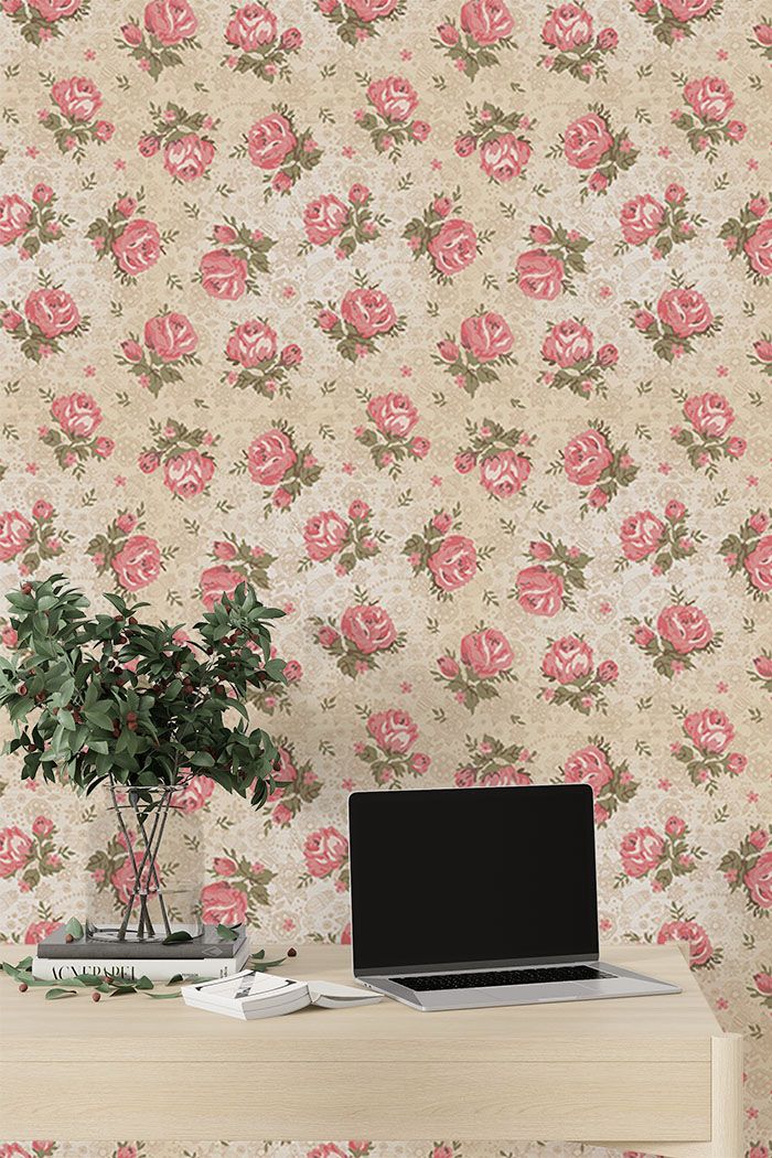 rose-vintage-wallpaper-on-high-wall