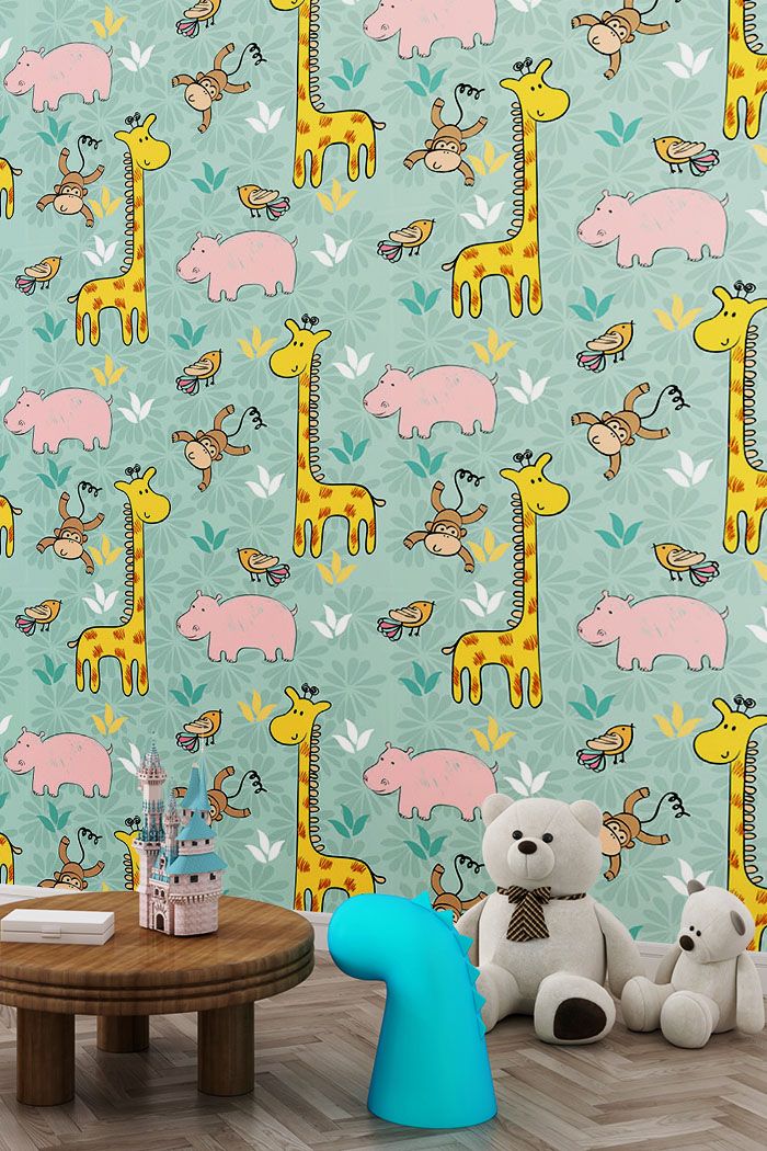 giraffe-monkey-hippo-animals-wallpaper-long-image