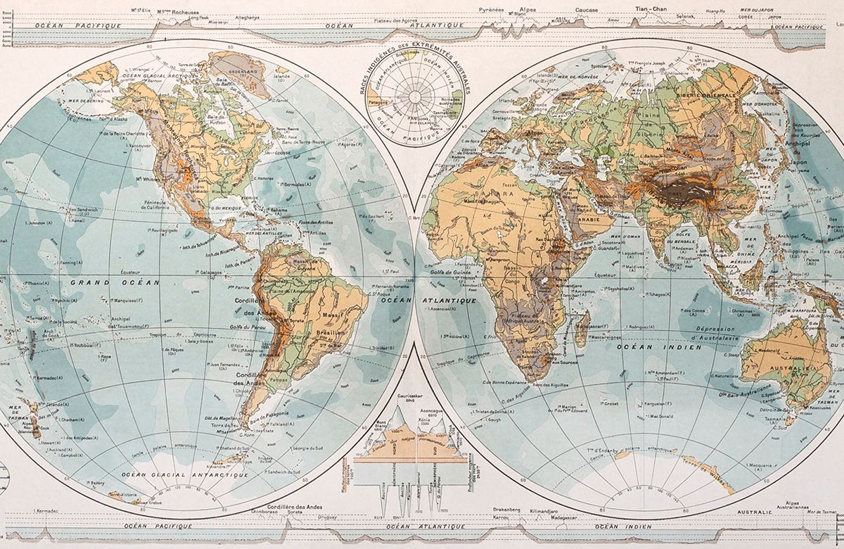 blue-map-design-Singular design large mural-roll