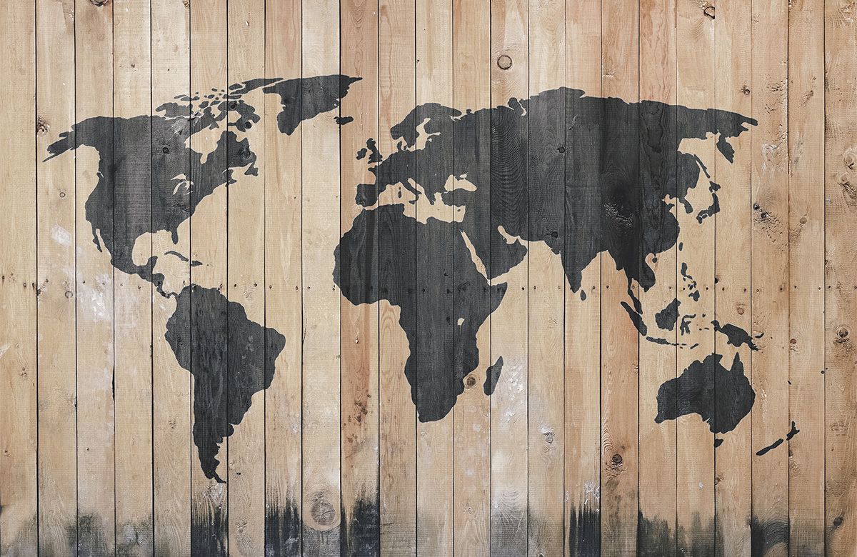 beige-world map-design-Singular design large mural-roll
