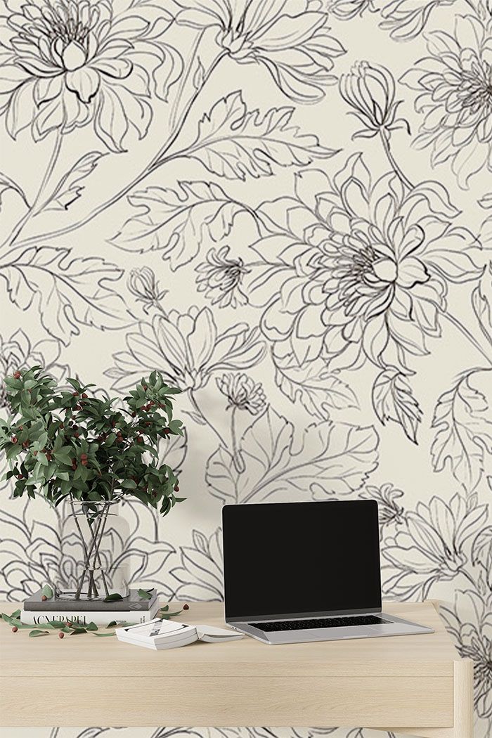 chrysanthemum-wallpaper-on-high-wall
