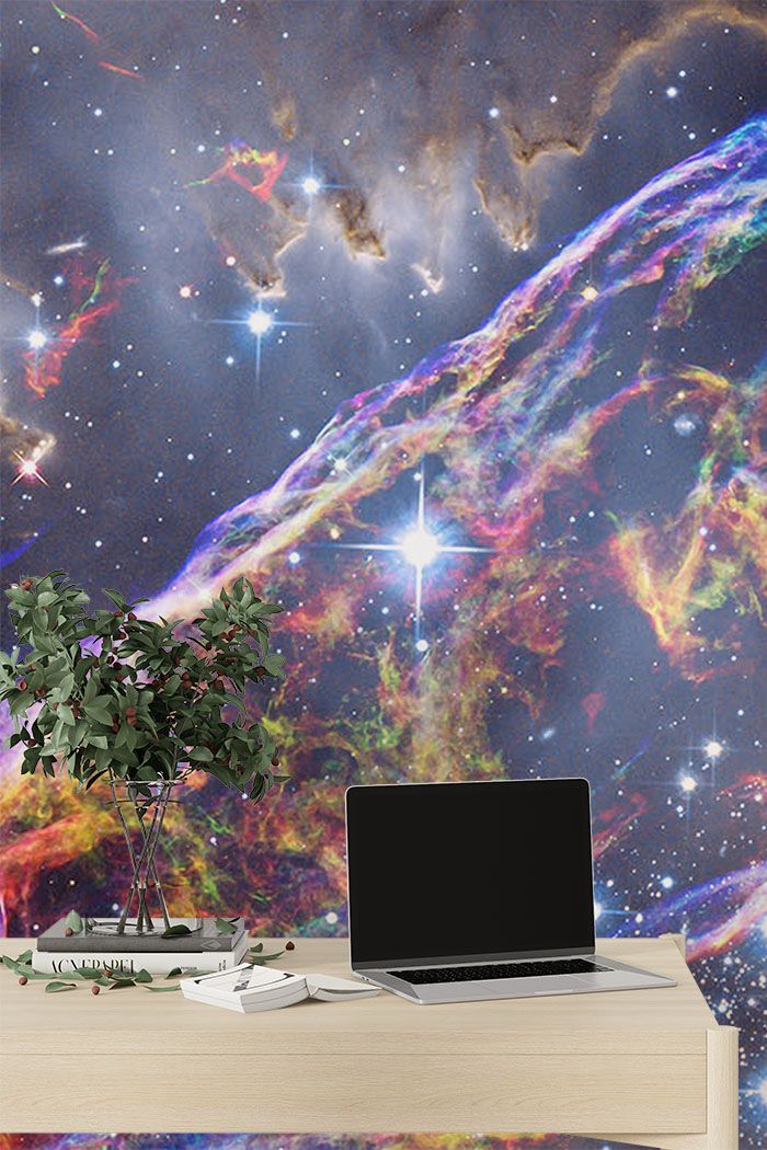 black-stars-Singular design large mural-with-side-table