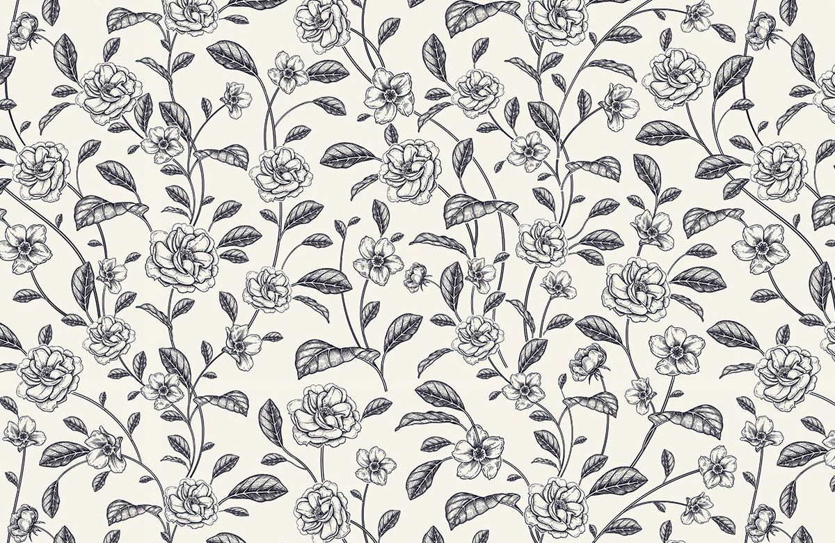 floral-sketch-wallpaper-design
