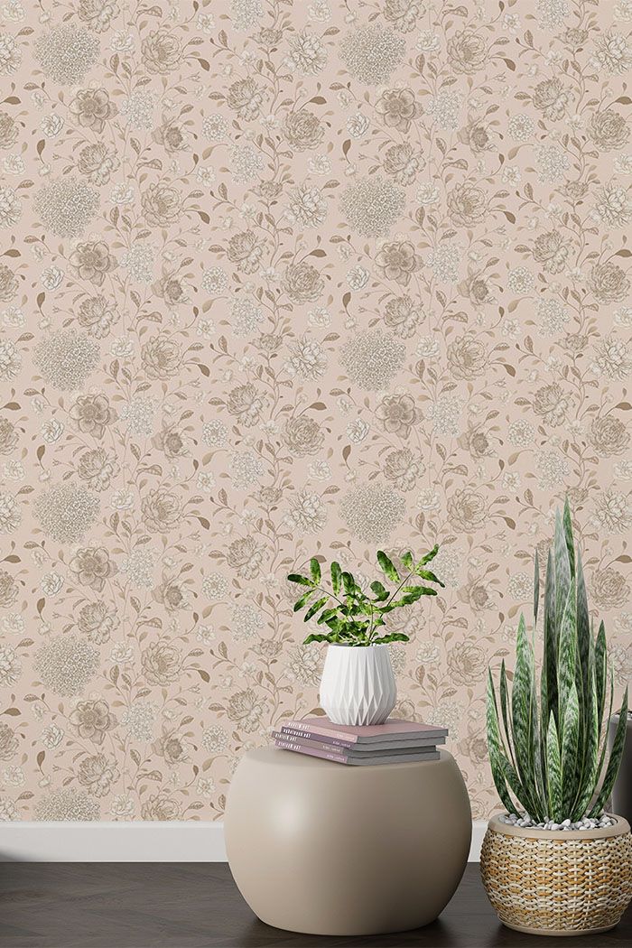floral-wallpaper-living-room-on-high-wall