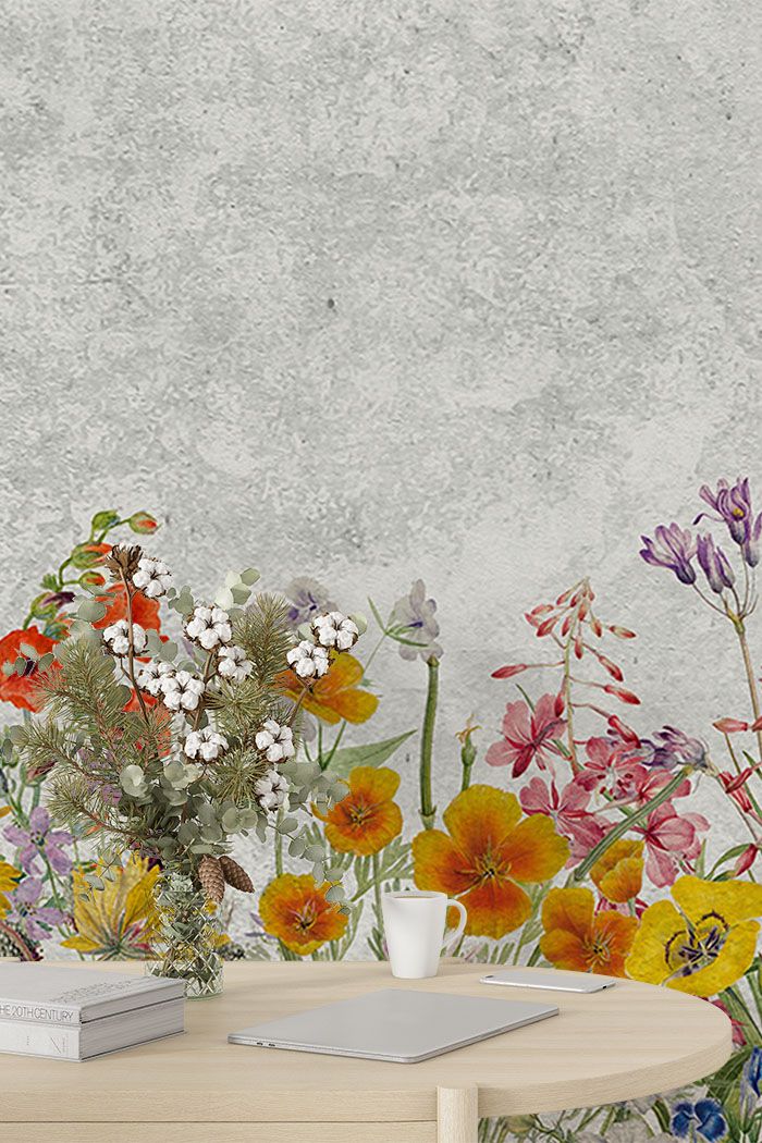 floral-painting-wallpaper-on-high-wall
