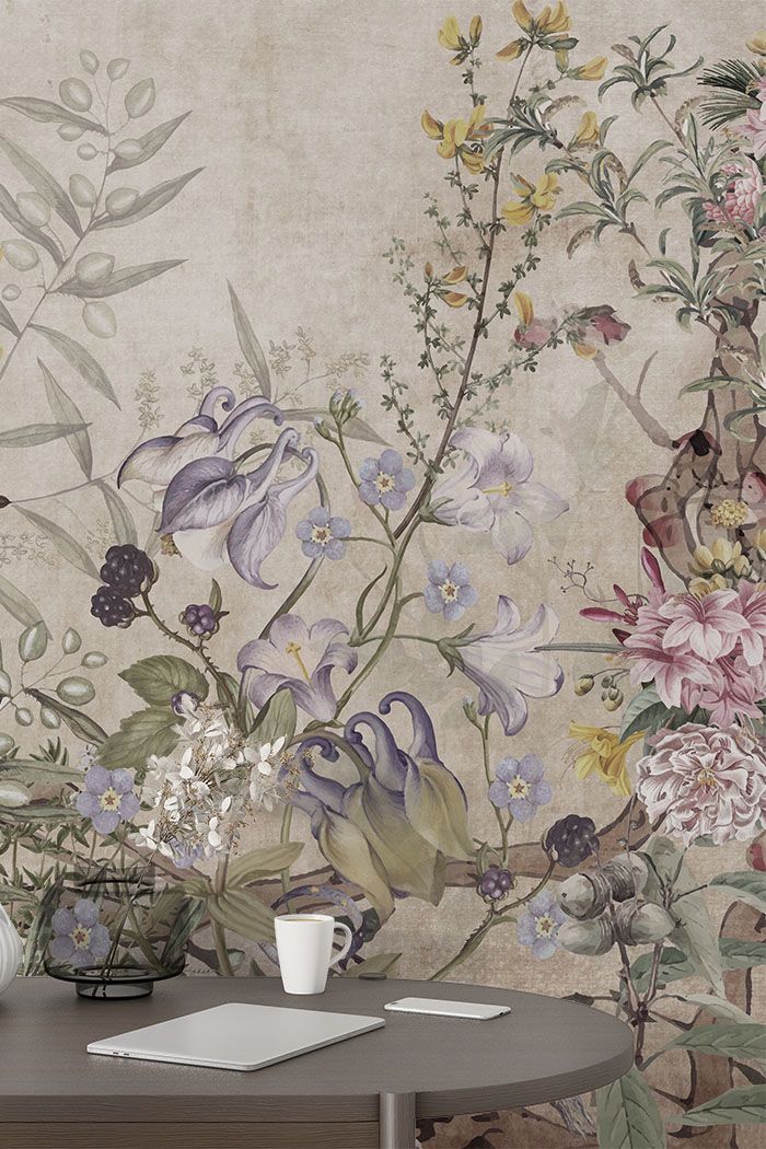 lilac-wallpaper-for-bedroom-on-high-wall