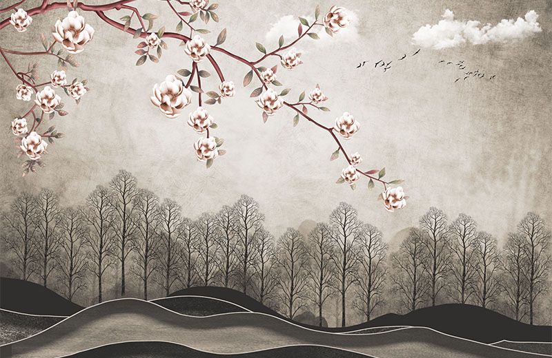 autumn-forest-with-flowers-blossom-image-only