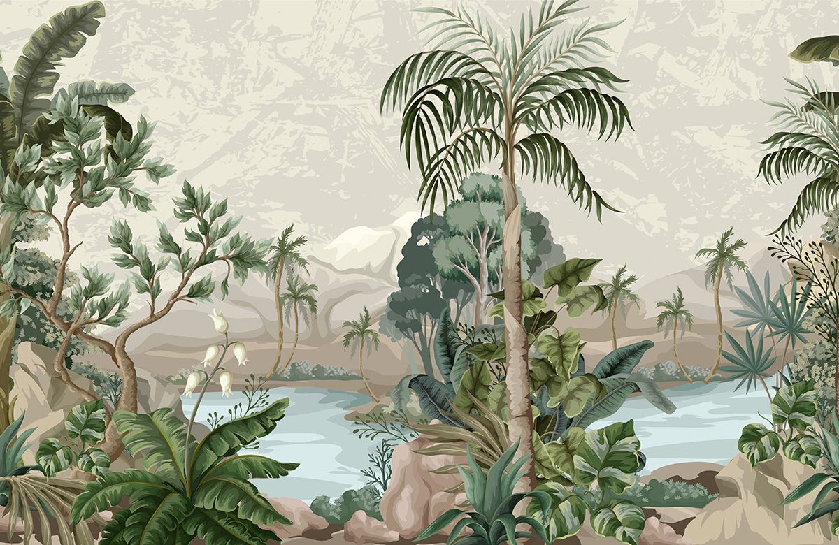 green-chinoiserie-design-Singular design large mural-roll