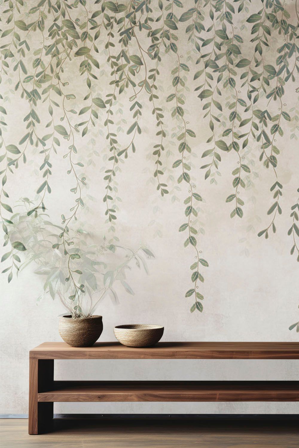 leaves-on-grunge-wall-wallpaper-high-image