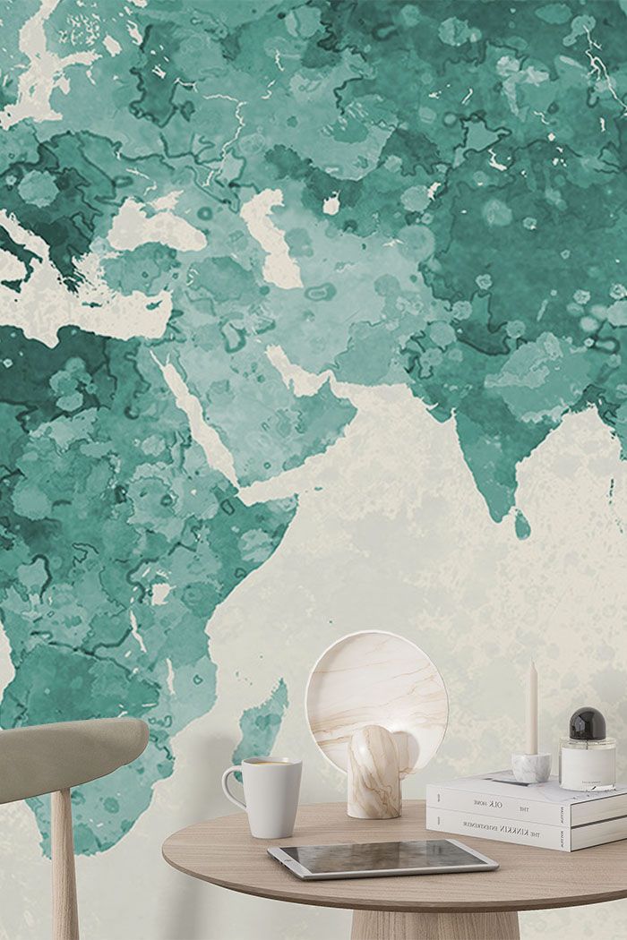 green-watercolour-world-map-wallpaper-high-image