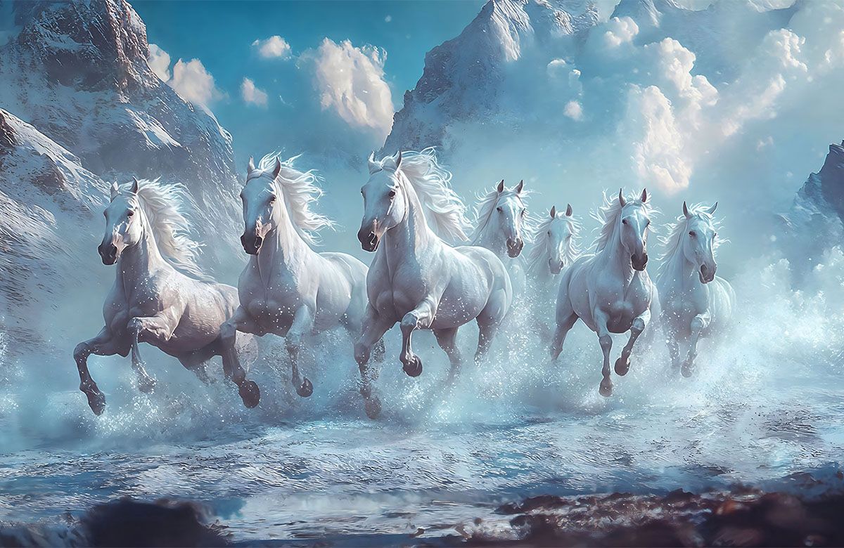 seven-running-horses-vastu-wallpaper-view