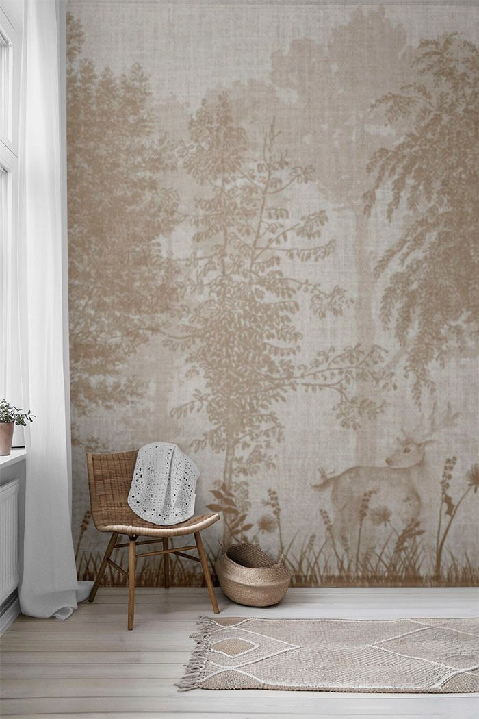 misty-forest-deer-monochrome-wallpaper-tall-view