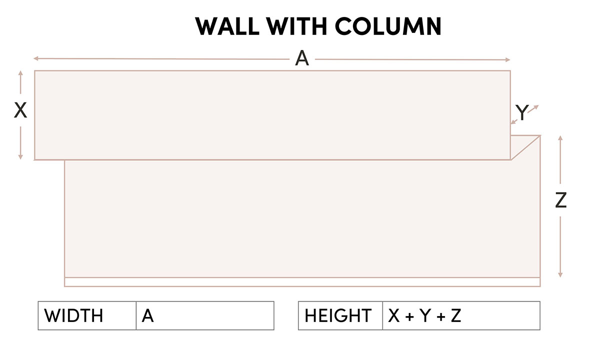 wall with horizontal column