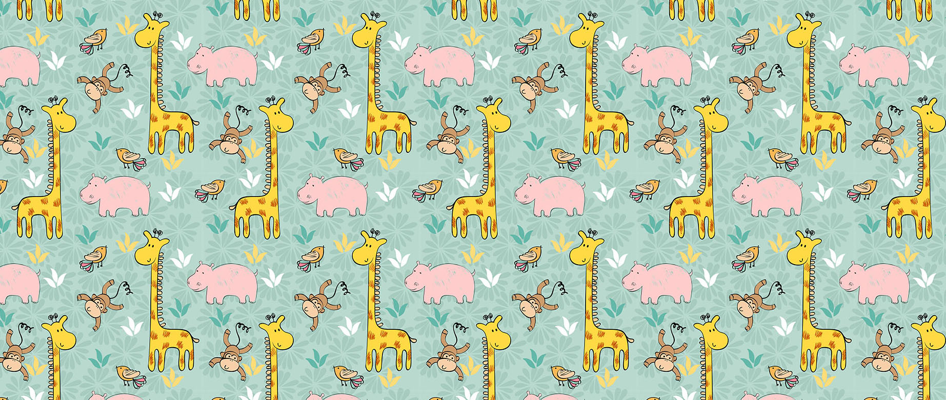 giraffe-monkey-hippo-animals-wallpaper-seamless-repeat-view