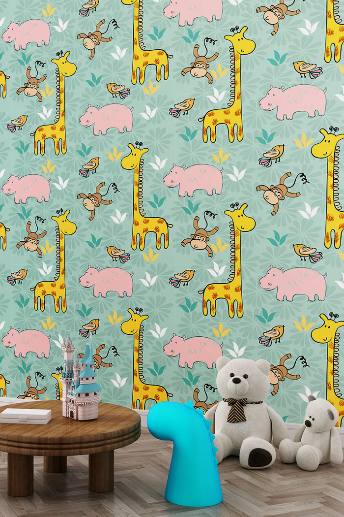giraffe-monkey-hippo-animals-wallpaper-long-image