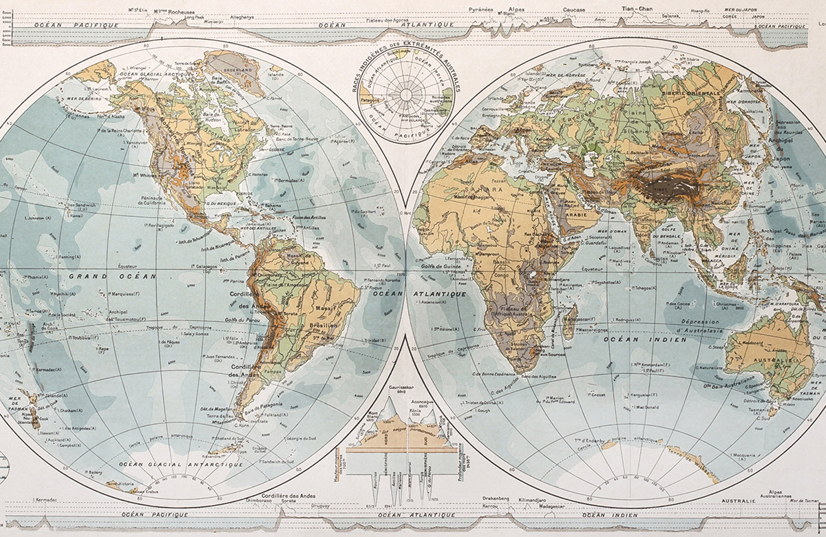 blue-map-design-Singular design large mural-roll