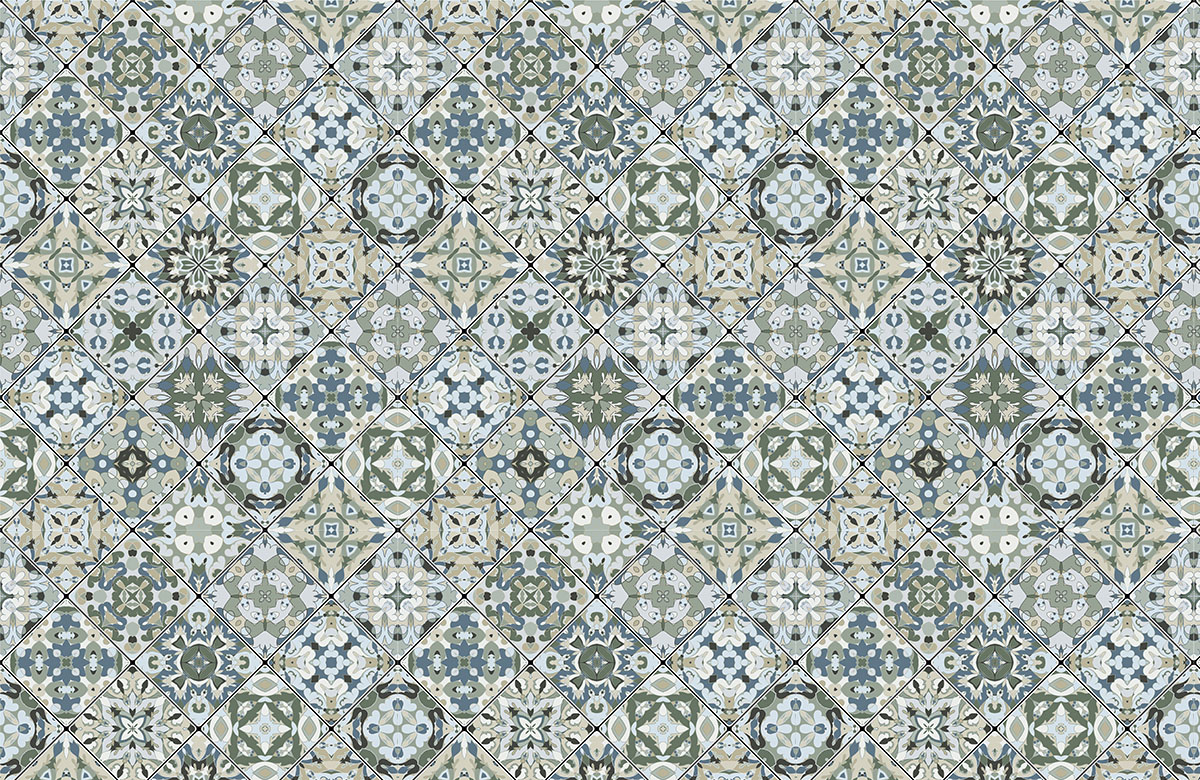 green-ethnic-design-Seamless design repeat pattern wallpaper-roll
