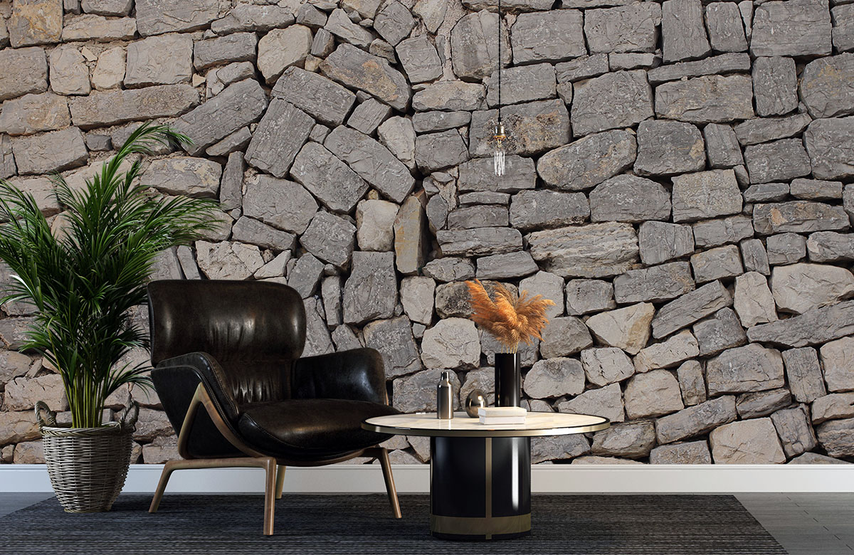 Wall Of Grey Bricks Wallpaper Online In India | Morphico Wall Of Grey Bricks Wallpaper Online In India | Morphico