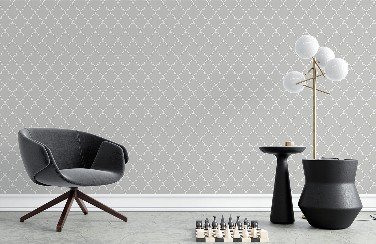 grey-stack-design-Seamless design repeat pattern wallpaper-with-chair