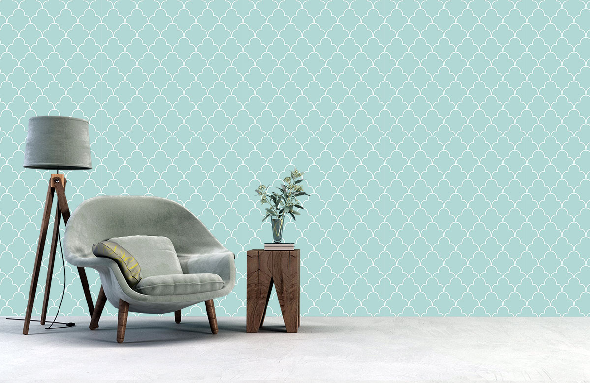 aqua-elegant-design-Seamless design repeat pattern wallpaper-with-chair