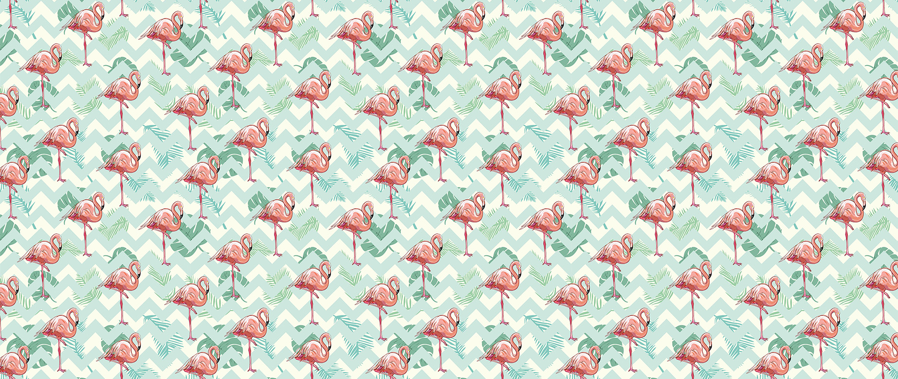 flamingos-on-modern-geometric-pattern-wallpapers-full-wide-view