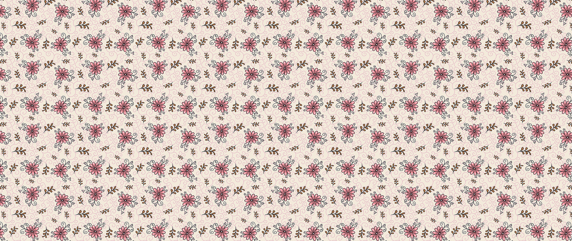 peach-floral-design-Singular design large mural-in-wide-room