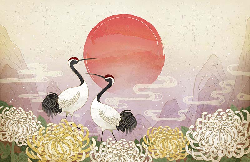cream-crane-bird-chinoiserie-watercolour-wallpaper-wallpaper-full-view