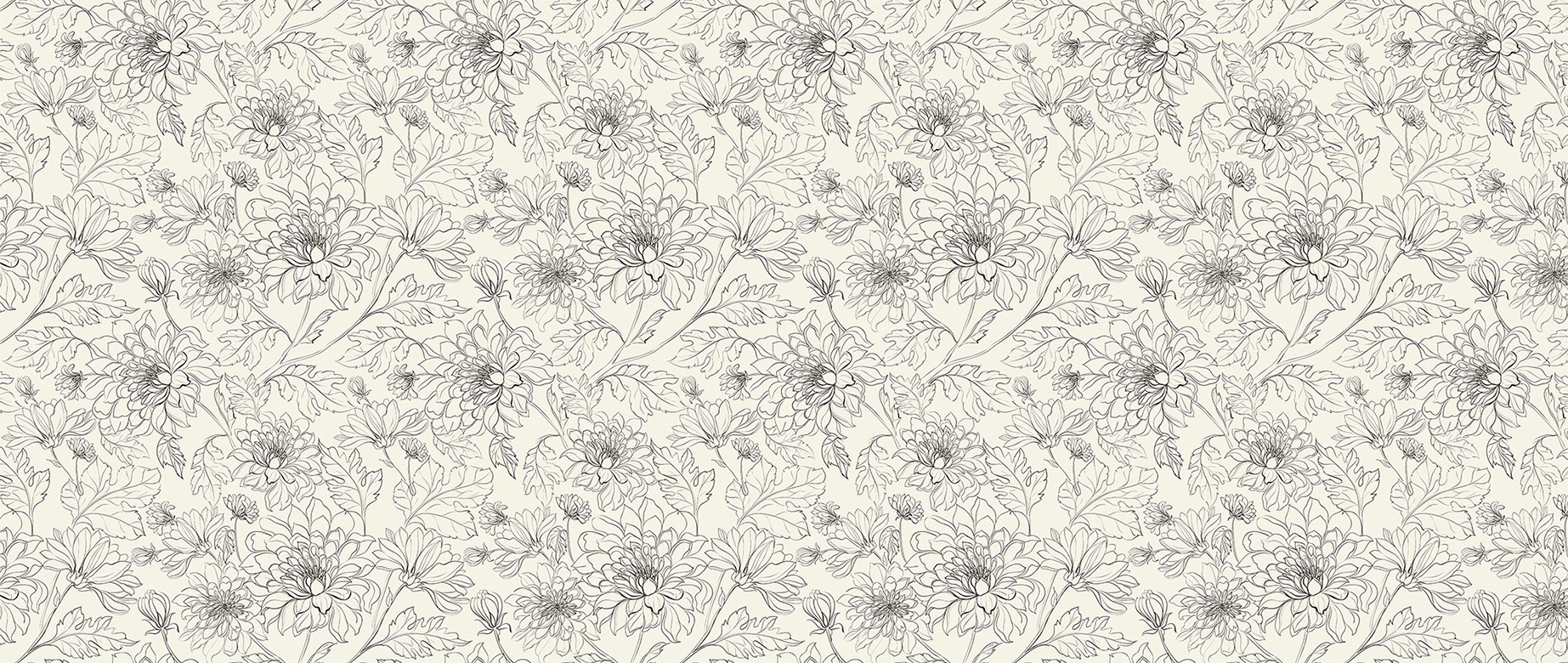 beige-flowers-design-Seamless design repeat pattern wallpaper-in-wide-room