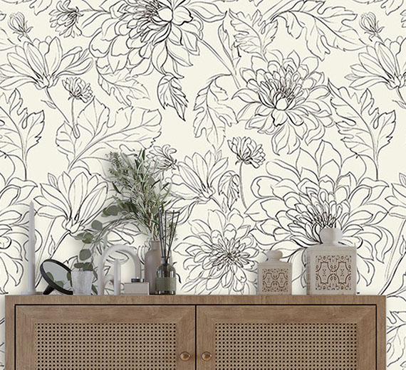 beige-flowers-design-Seamless design repeat pattern wallpaper-thumb
