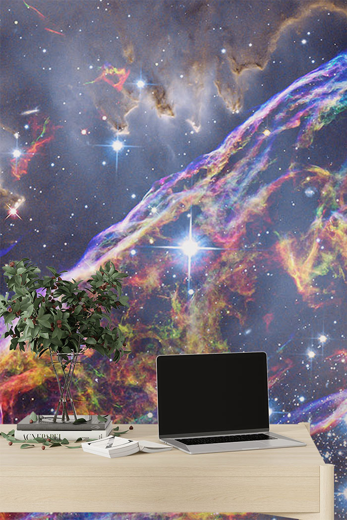 black-stars-Singular design large mural-with-side-table