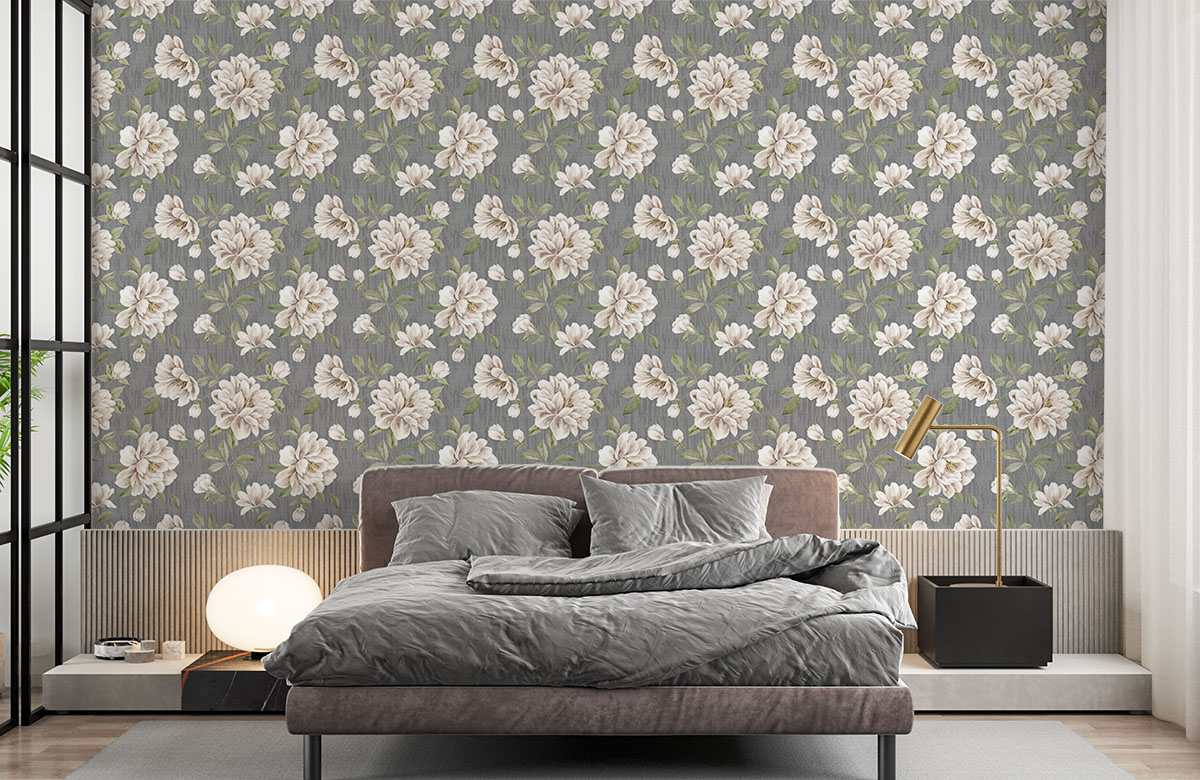 floral-patter-with-fabric-design-wallpapers-in-front-of-bed