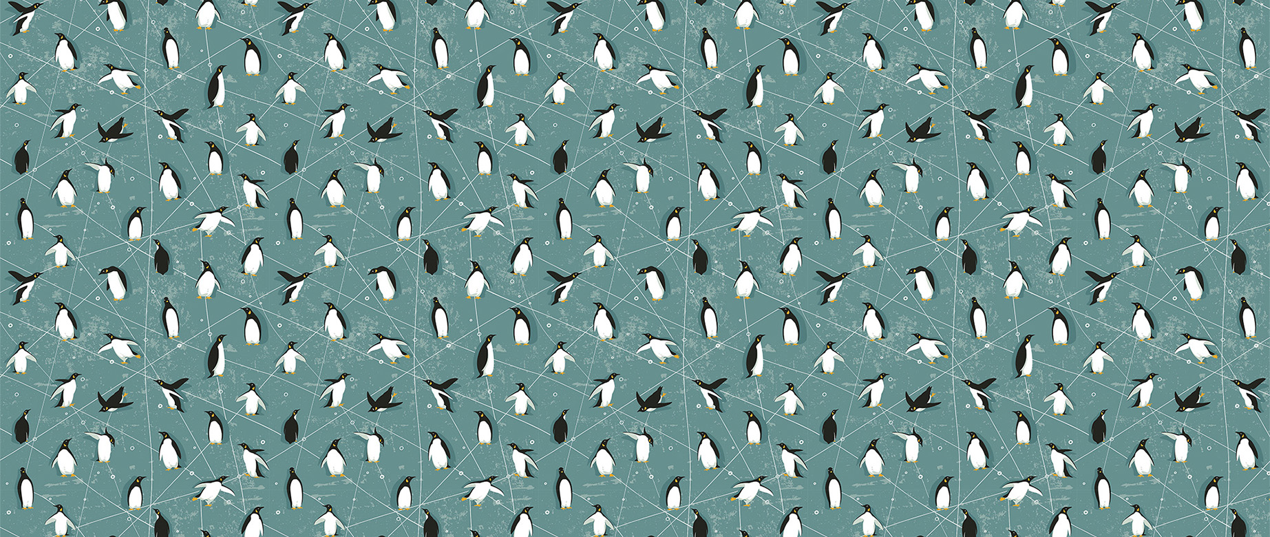 teal-animals-design-Seamless design repeat pattern wallpaper-in-wide-room