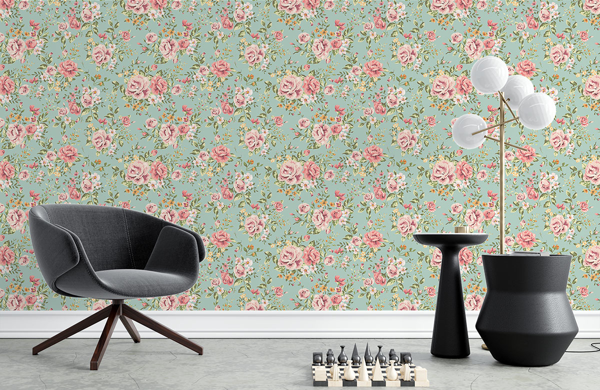 Buy Blue Vinyl Natural  Floral Wallpaper by Interior Xpression Online   Natural  Floral Wallpapers  Wallpapers  Furnishings  Pepperfry Product