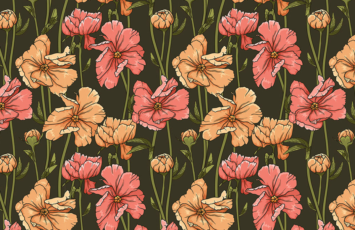 orange-red-hibiscus-pattern-wallpapers-only-image