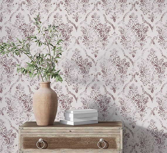 peach-damask-design-Singular design large mural-thumb