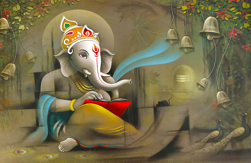 ganpati-in-temple-wallpaper-for-home-image