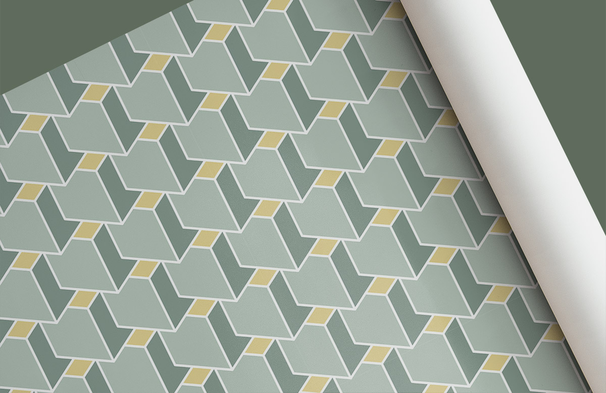 green-cube-design-Seamless design repeat pattern wallpaper-roll