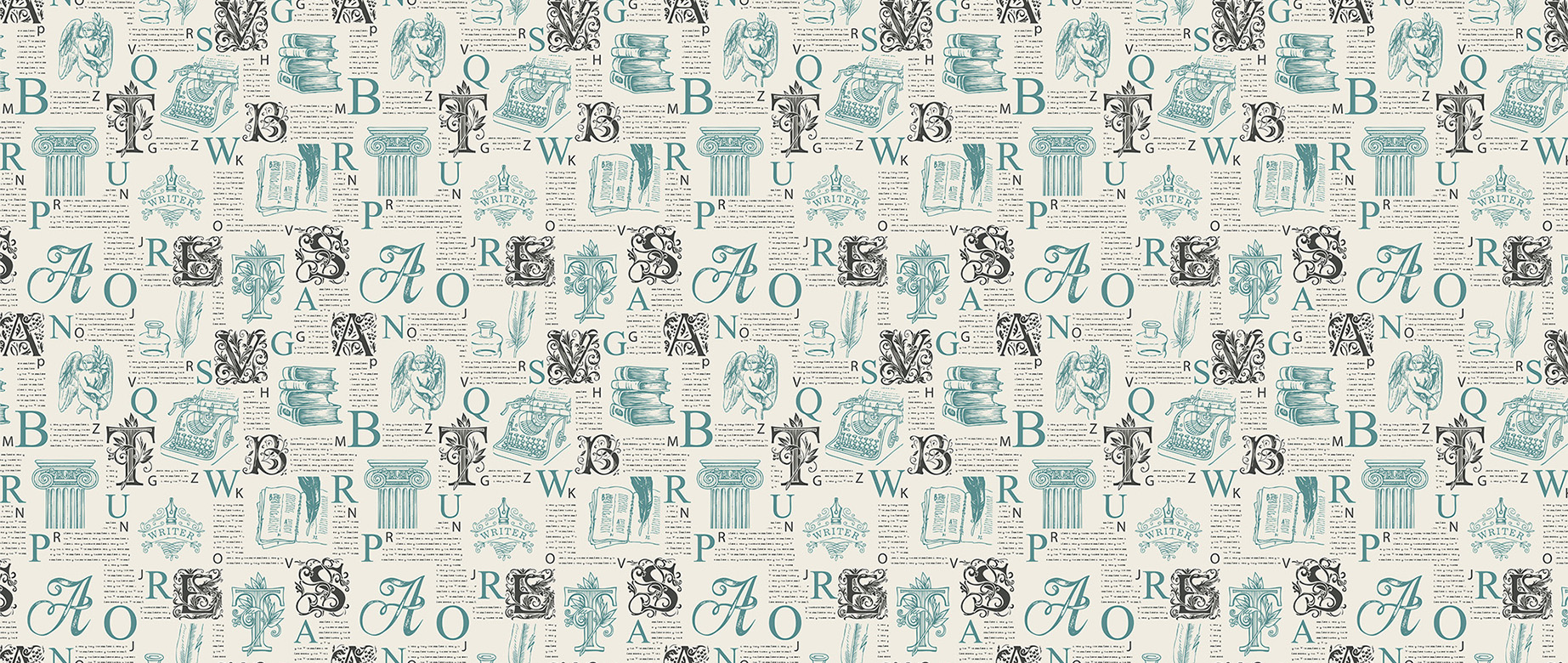 white-alphabet-design-Seamless design repeat pattern wallpaper-in-wide-room