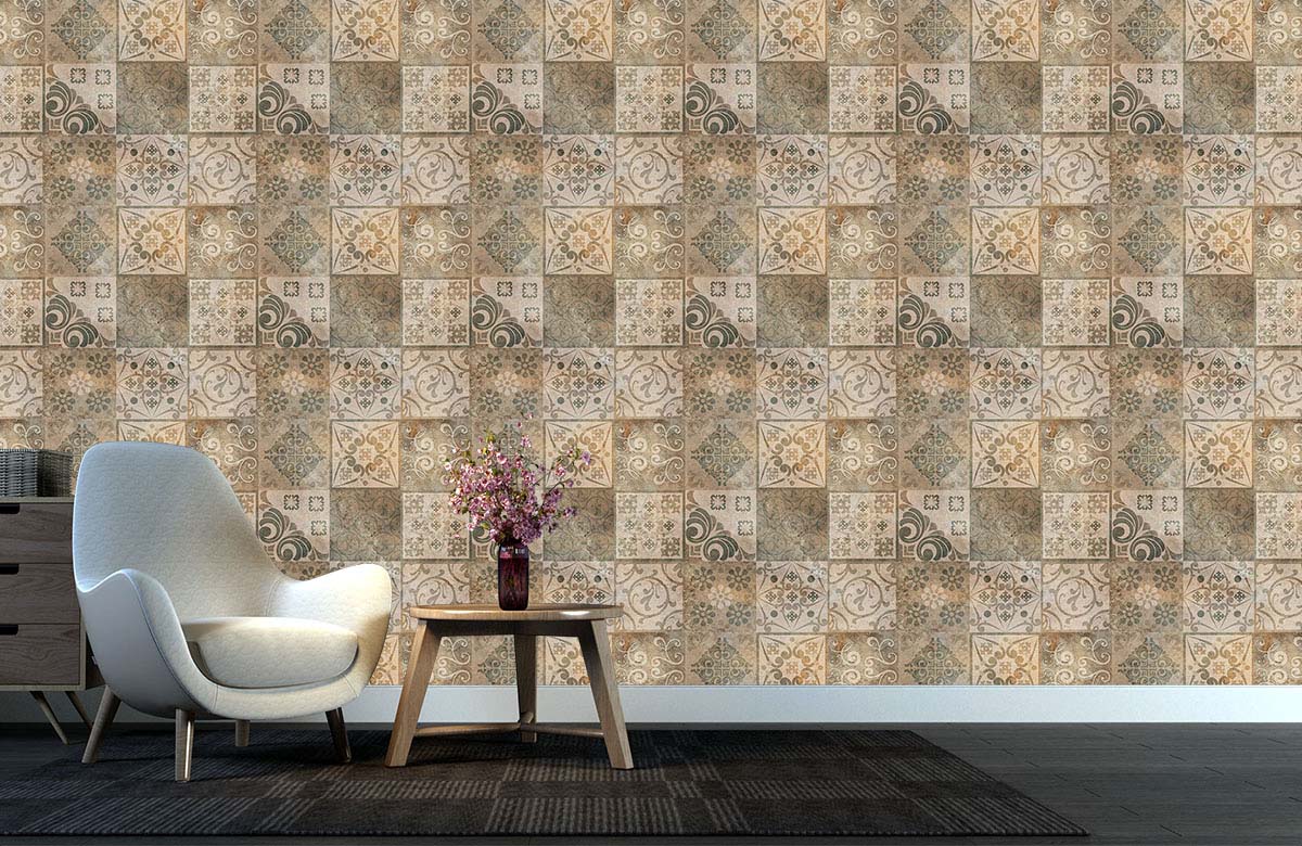 beige-vintage-indian-tile-wallpaper-with-chair