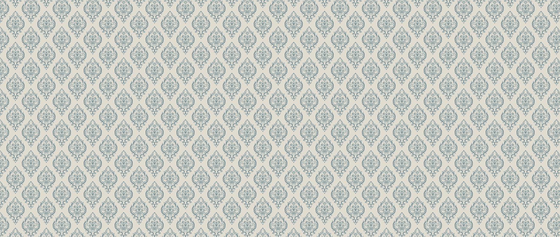 blue-damask-design-Singular design large mural-in-wide-room