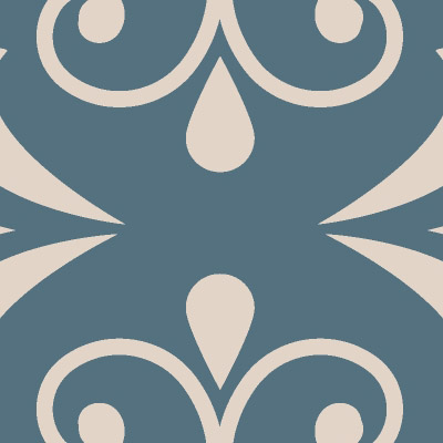 blue-damask-design-Singular design large mural-zoom-view