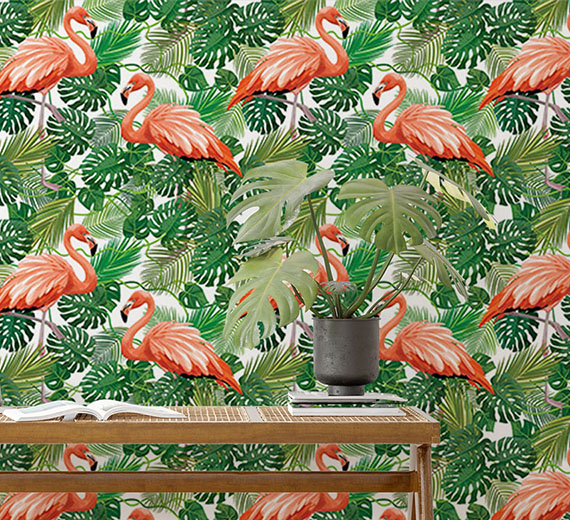 pink-flamingos-in-green-leaves-pattern-wallpapers-thumb