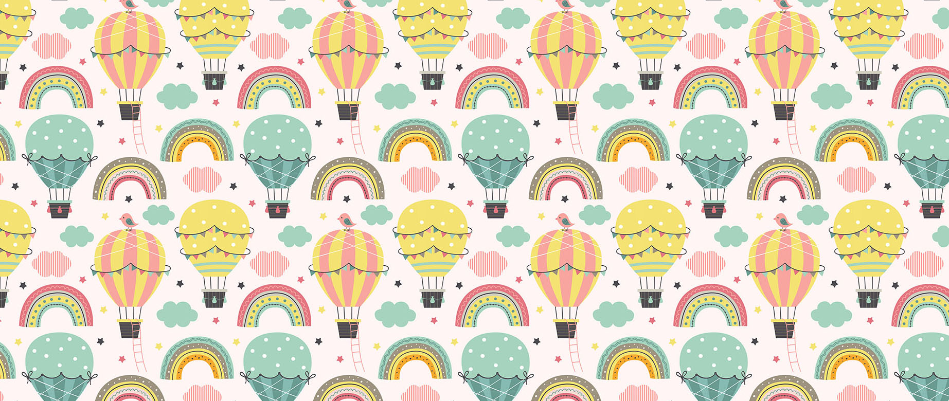 parachute-rainbow-clouds-and-stars-kids-wallpaper-seamless-repeat-view