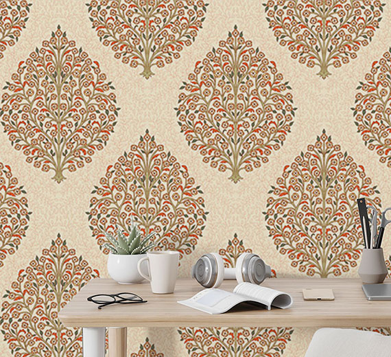 artistic-floral-plant-design-in-beige-wallpapers-thumb