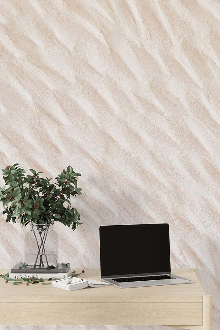 Cream Old Grunge Bumpy Concrete Wall Wallpaper For Walls Morphico