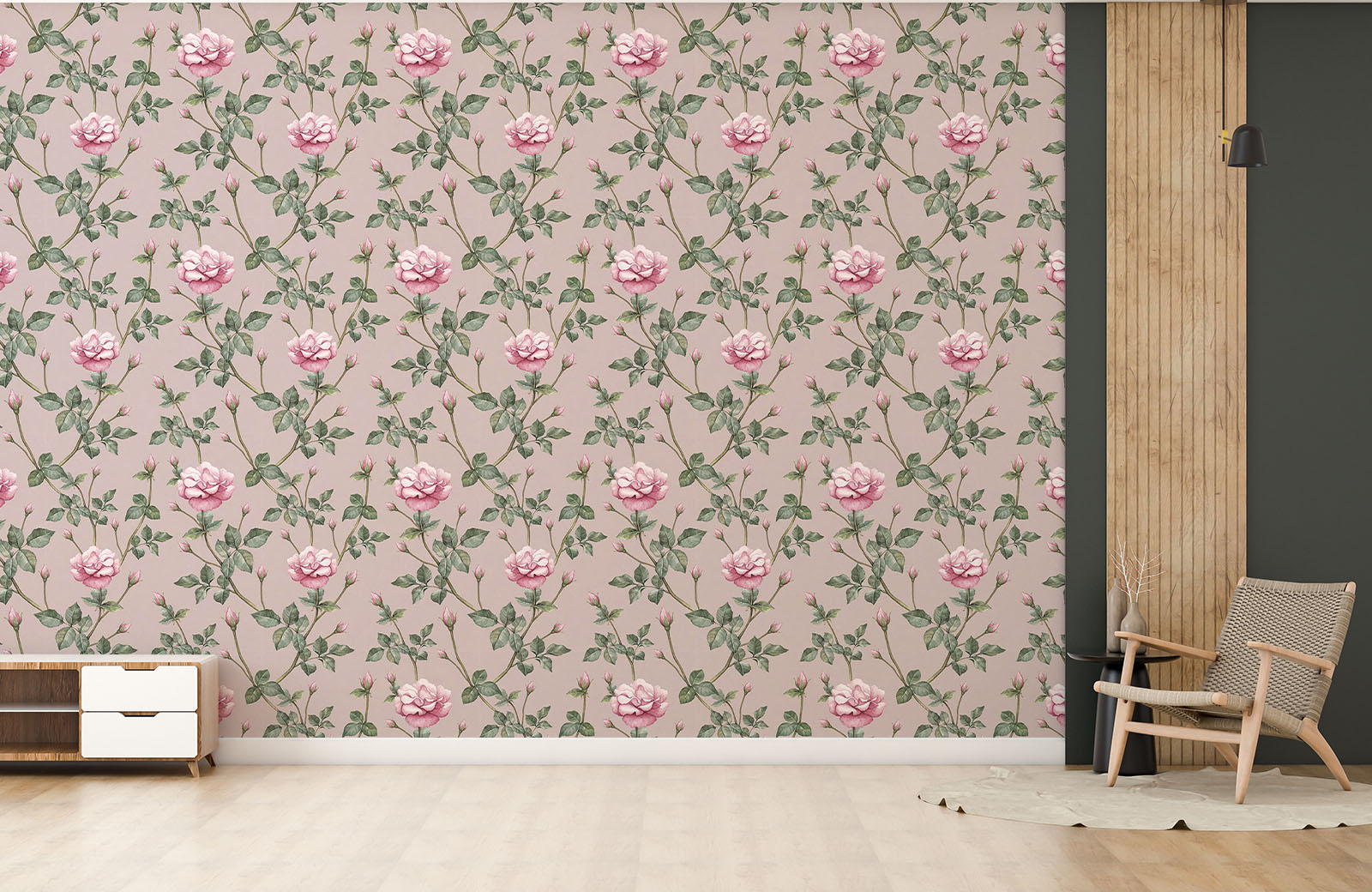 pink-rose-with-green-leaf-wallpaper-with-chair