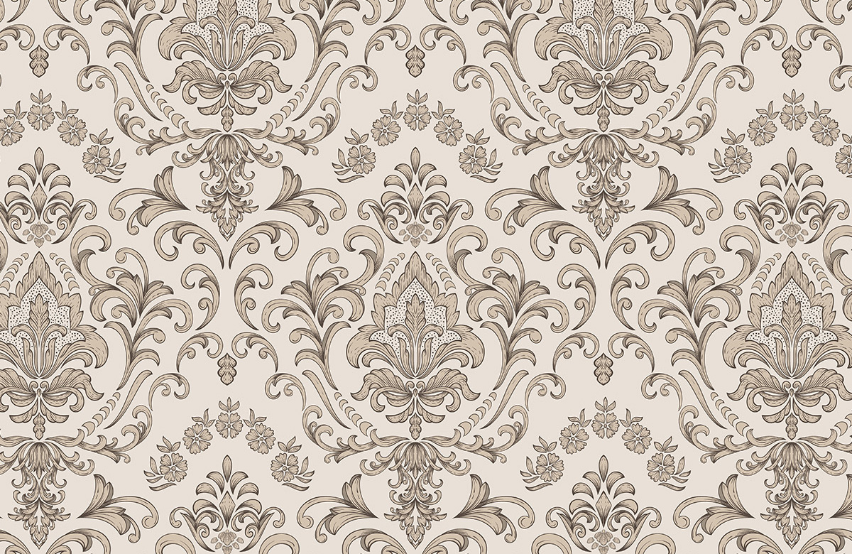 gold-damask-design-Singular design large mural-roll