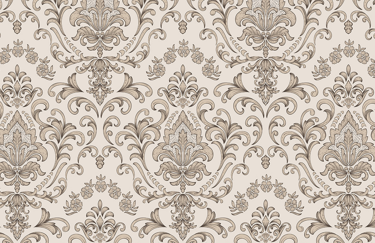 gold-damask-design-Singular design large mural-roll