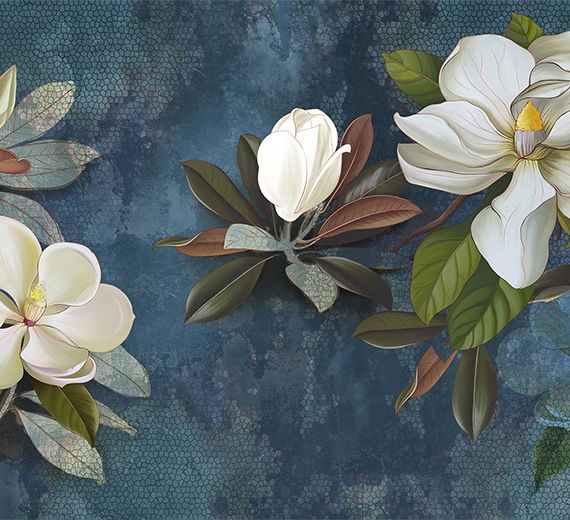 3d-flower-design-on-blue-wall-murals-thumb