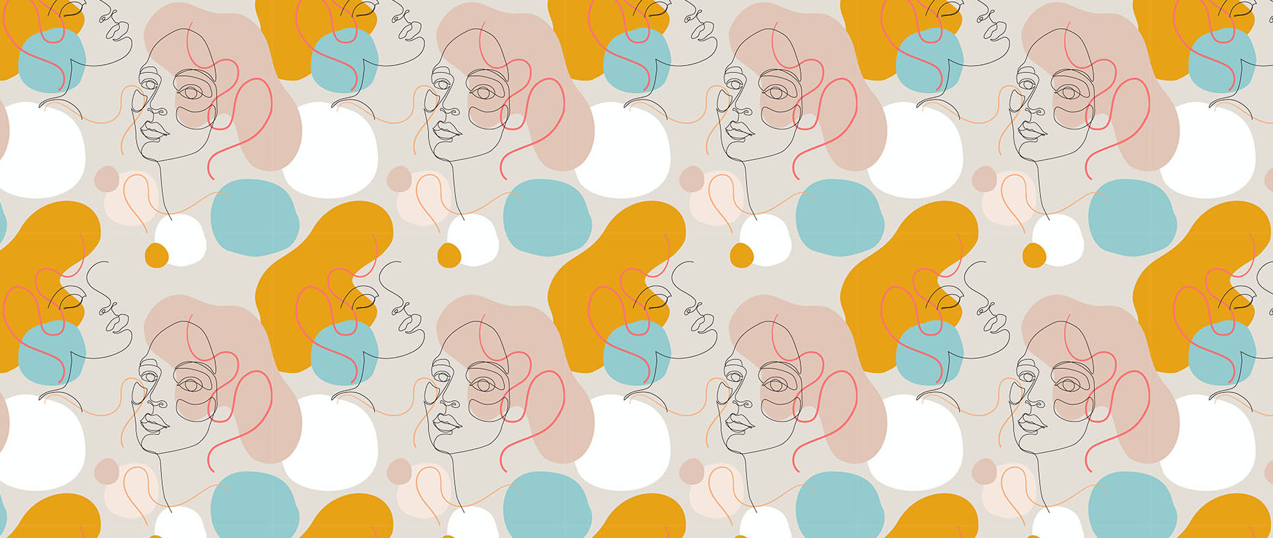 modern-line-drawn-women-face-wallpaper-seamless-repeat-view
